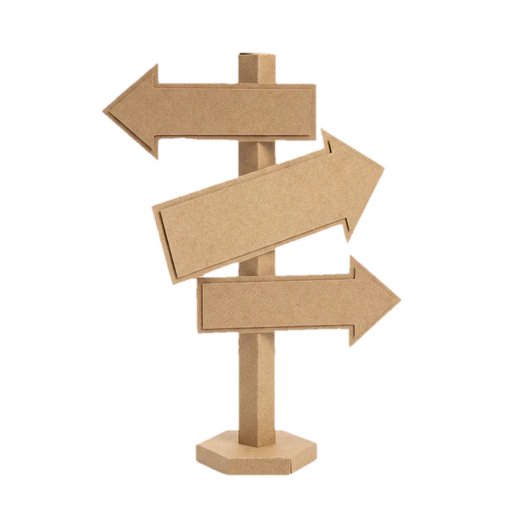 Paper-craft signpost pointing elsewhere — outside Tribunal scope