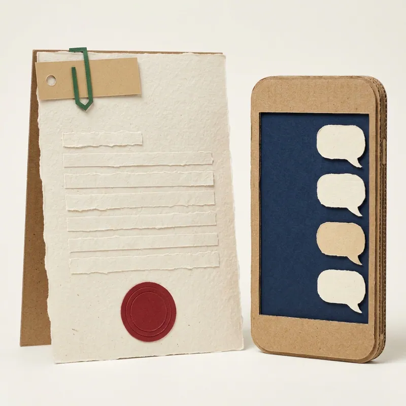 Paper-craft commission demand letter and message records