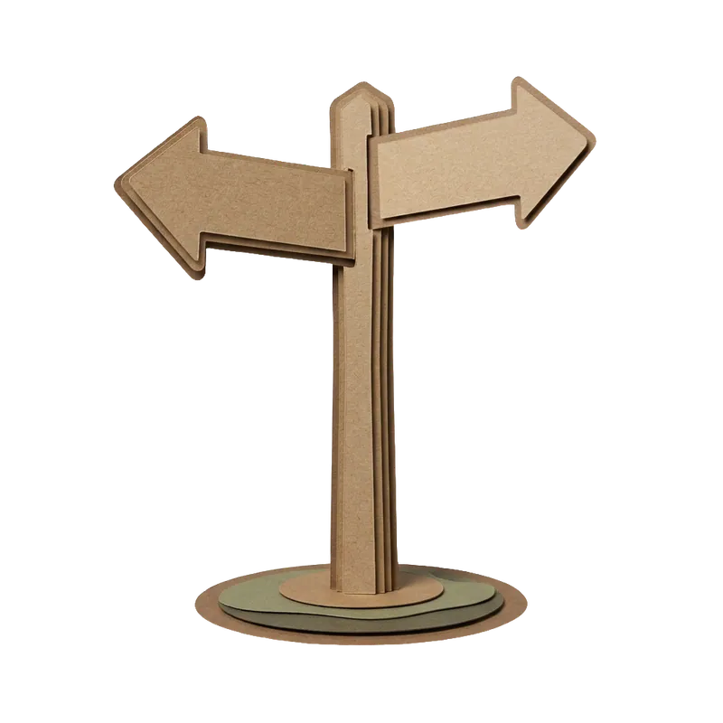 Paper-craft signpost at a fork in the road: the next step after mediation goes nowhere